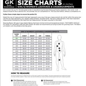 Gk Leotard Size Chart